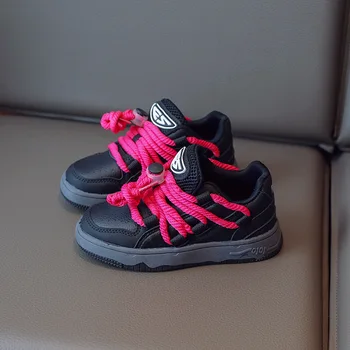 Детские осенние кроссовки 2023 года, Новые кожаные кроссовки для девочек, повседневная обувь