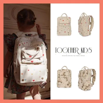Детские рюкзаки KS 2023 для малышей, ранец для начальной школы с принтом в виде сердца и динозавра, брендовые сумки для детей из детского сада