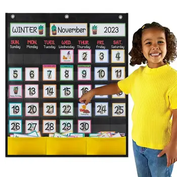 Детский календарь для обучения Позвольте вашим детям учиться через игру Школьный календарь для преподавания в классе, обучения дома и в школе