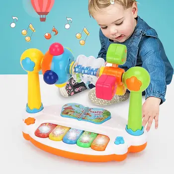 Детское вращающееся музыкальное пианино, игрушки, стол для занятий, детская развивающая игрушка со светом и звуком, детские музыкальные игрушки, Рождественский подарок на День Рождения
