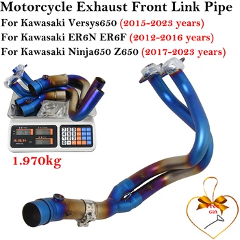 Для Kawasaki ER6N ER6F Versys 650 Z650 Ninja650 2012-2023 Мотоцикл Выхлопная Труба Изменение 51 ММ Глушитель Переднего Среднего Звена