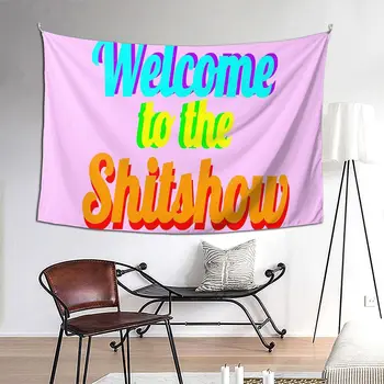 Добро пожаловать на Shitshow Гобеленовое Искусство, Висящее На Стене, Эстетичный Домашний Декор, Гобелены для Гостиной, Спальни, Комнаты в Общежитии