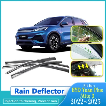 Дождевые Дефлекторы Для BYD Yuan Plus Atto 3 2022 2023 2024 2025 Оконные Козырьки Дождевые Тенты Дефлекторное Защитное Укрытие Автоаксессуары