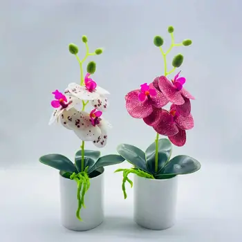 Долговечный Шикарный, устойчивый к атмосферным воздействиям искусственный бонсай из ПВХ-орхидеи, реалистичный для гостиной