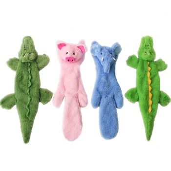 Домашнее животное плюшевый крокодил свинья слон звучащие погремушки бумажные игрушки облегчение от скуки устойчивые к укусам кожаные игрушки в виде ракушки игрушки для домашних животных