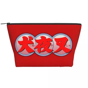 Дорожная сумка для туалетных принадлежностей с логотипом Kawaii Fashio Inuyasha, женская Классическая сумка для макияжа в японском аниме, Косметический Органайзер для хранения косметики, набор для косметики
