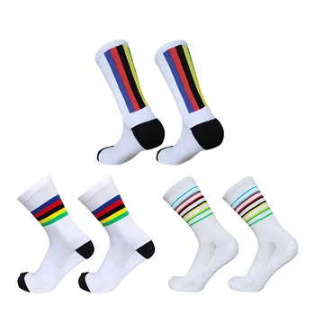 дышащие Новые велосипедные носки 2023 года, носки для гонок, профессиональные полосатые спортивные носки для велоспорта на открытом воздухе, мужские женские носки calcetines ciclismo