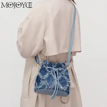 Женская мини-сумочка через плечо, джинсовая мини-сумка-слинг, однотонная ретро-сумка с ромбовидной решеткой, женская сумочка для поездок на работу