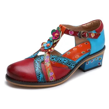 женские летние женские сандалии разноцветных цветов с ремешком и пряжкой из искусственной кожи на квадратном каблуке 4 см, современные сандалии для зрелых, элегантные женские туфли на каблуке