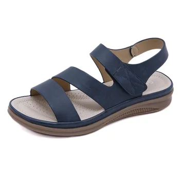 Женские летние сандалии SIKETU, водонепроницаемая обувь на платформе с ремешком на щиколотке, удобные повседневные сандалии на наклонном каблуке