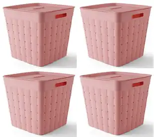 и Подростковое Пластиковое Широкое Плетеное Розовое Штабелируемое Ведро Для Хранения с Крышкой, 4 Упаковки Cesto de basura para baño, галлонное мусорное ведро Для Автомобильного мусора 