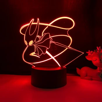 Игровой светодиодный ночник Hollow Knight Hornet для декора детской спальни Ночник Подарок на День рождения 3d лампа Silksong Hollow Knight