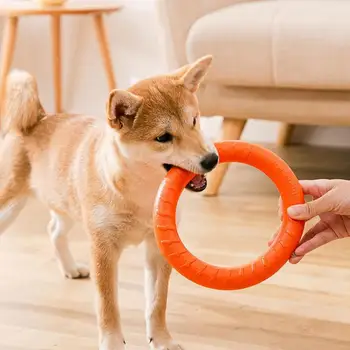 Игрушки для перетягивания щенка, Летающий диск, Съемник кольца для дрессировки собак, Плавающее кольцо для укуса щенка, игрушка для интерактивной игры и агрессивного жевания.