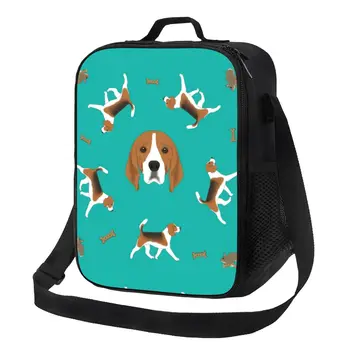Изготовленная на заказ сумка для ланча Beagle Bunch, женская сумка-холодильник, теплый изолированный ланч-бокс для офиса для взрослых