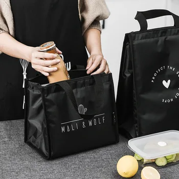 Изолированная сумка для ланча в контрактном стиле, Прочная сумка для Бенто, Термоизолированный Ланч-бокс, сумка-холодильник, Контейнер для ланча