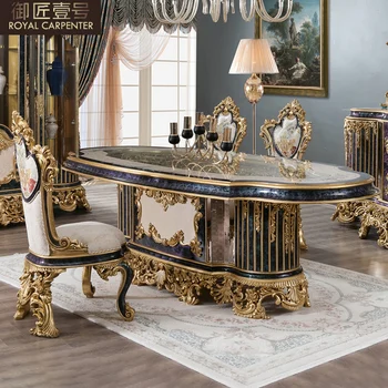 Итальянско-европейская комбинация обеденного стола и стула, обеденный стол из массива дерева palace, обеденный стол для директора столовой виллы, обеденный стол furni