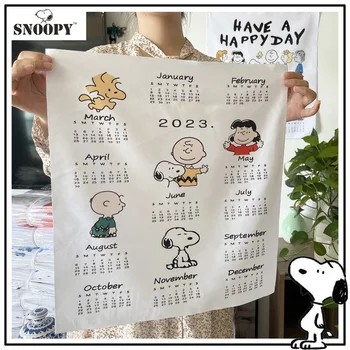 Календарь Snoopy 2023, Подвесная ткань, декор комнаты для девочек, Декоративный настенный гобелен, Фон для спальни, Милая подвесная ткань, реквизит для фотографий