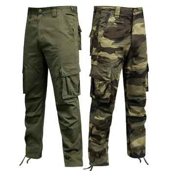 Камуфляжные брюки для тренировок армейских болельщиков на открытом воздухе, износостойкие прямые свободные комбинезоны с несколькими карманами, мужские тактические военные брюки