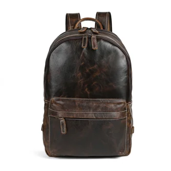 Качественный дизайн из натуральной кожи Для мужчин и женщин, повседневный рюкзак для путешествий, Модный рюкзак для студентов колледжа, сумка для ноутбука унисекс