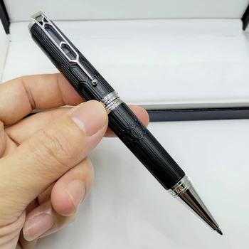 Качество AAA Victor Hugo, черный/серебристый, шариковая ручка MB Roller /Шариковая ручка, канцелярские принадлежности для бизнеса, роскошные шариковые ручки для письма