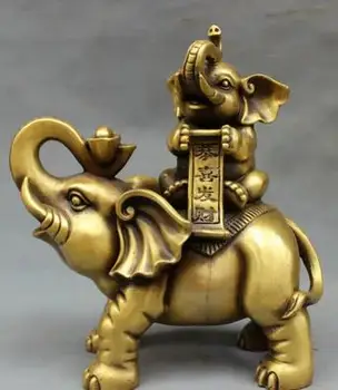 Китайское бронзовое народное достояние ЮаньБао Цай Фу Статуя слона Скульптура животных