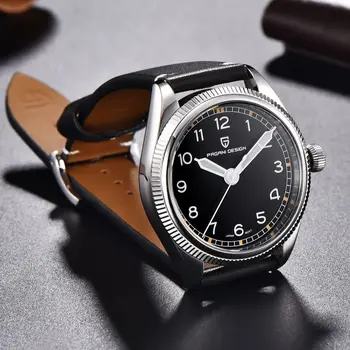 Кожаные мужские часы PAGANI DESIGN Pilot 2023, новые кварцевые часы для мужчин, ретро Военные наручные часы, мужские водонепроницаемые часы с 10 бар, Мужские часы с турбийоном