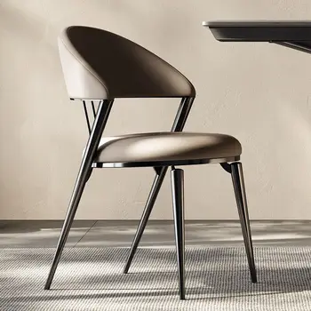 Кожаные обеденные стулья для кафе в скандинавском стиле со спинкой, стул для отдыха, Легкие обеденные стулья для вечеринок, Роскошная мебель для дома Moveis YX50DC