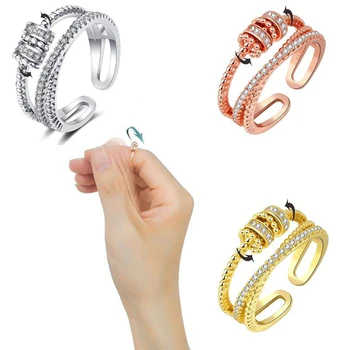 Кольца для беспокойства для женщин, регулируемые украшения для медитации, Подарок для девочек, 3 цвета в наличии