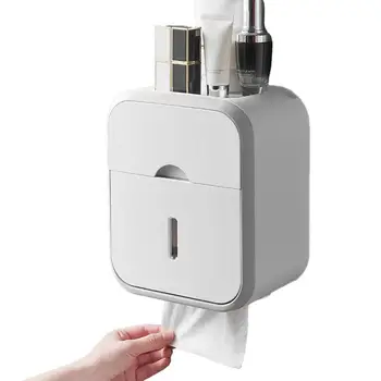 Коробка для туалетной бумаги Клейкий диспенсер для туалетной бумаги Корзина для настенного крепления Водонепроницаемый шкаф для хранения полотенец для аксессуаров ванной комнаты