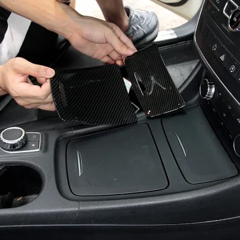 Коробка Для Хранения Центральной Консоли Автомобиля из Углеродного Волокна, Декоративная Панель для Mercedes Benz CLA GLA a Class W117 W176 A180 2014-2017