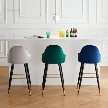 Креативные минималистичные барные стулья Скандинавская кухонная мебель с высокой спинкой Барный стул Современное домашнее кресло Барный стул на стойке регистрации отеля
