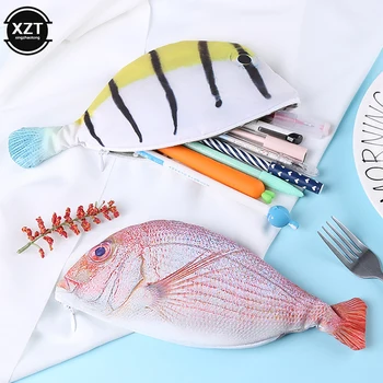Креативные пеналы в форме рыбок Тканевый пенал в корейском стиле Kawaii, школьные принадлежности, сумки для школьных канцелярских принадлежностей, сумка для хранения 필통