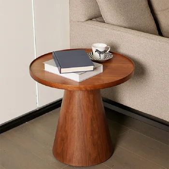 Круглый стол из массива дерева, Винтажный журнальный столик, Диван, приставной столик, украшение дома в японском стиле, мобильная мебель для дома stolik kawowy