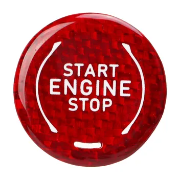 Крышка кнопки Start Stop Износостойкая защитная наклейка на кнопку Start из углеродного волокна для салона автомобиля
