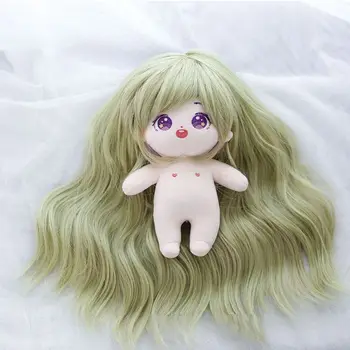 Кукольный парик со светлыми вьющимися волосами для 20 см плюшевых кукол, искусственные парики из термостойкого волокна, аксессуары для волос, игрушки, кукольные волосы