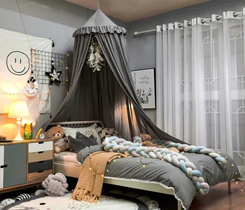 Купольная детская москитная сетка с кисточками для мягкой занавески на кровать и украшения комнаты
