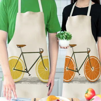 Кухонный фартук с забавным рисунком фруктового велосипеда, женский нагрудник для взрослых и детей, фартук для домашней кухни, принадлежности для барбекю, кухонные принадлежности для чистки