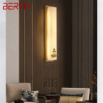 Латунный настенный светильник BERTH LED, современные роскошные мраморные бра, декор для дома, спальни, гостиной, коридора