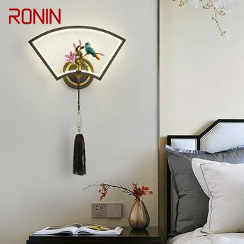 Латунный настенный светильник RONIN LED Современное роскошное бра для украшения интерьера спальни, прикроватной тумбочки, гостиной, коридора