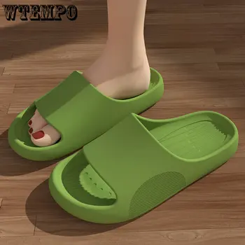 Летние мягкие тапочки WTEMPO, модные нескользящие шлепанцы на толстой платформе, пары бесшумных однотонных сандалий Оптом