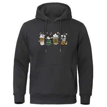 Летняя Мужская толстовка с принтом Essential Coffee Drink, толстовки с карманами в стиле хип-хоп, Креативный Свободный пуловер с капюшоном, уличная теплая мужская одежда
