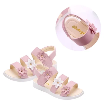 Летняя обувь для девочек, обувь с цветами, дышащие сандалии, обувь для детей, детский (розовый, 27 ярдов 167 см) теннис