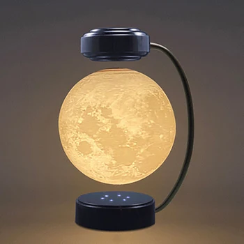 Лунный светильник Светодиодный ночник Вращающийся беспроводной трехцветный плавающий светильник для спальни