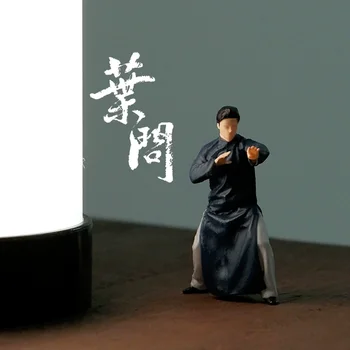 Масштаб 1:64 Модель фигурки Человека Кунг-фу Ип Ман Ен Чун Набор для сцены Имитация персонажа Кукла из смолы для сцены Самодельный дисплей