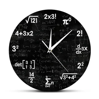 Математические уравнения, настенные часы, обозначения, Математическая доска, настенные часы Geek, развивающие подарки для детей, декор стен в школе для учителей