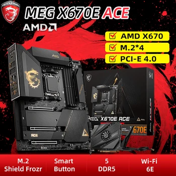 Материнская плата MSI MEG X670E ACE DDR5 для компьютера с разъемом AM5 AMD X670 WiFi E-ATX Gaming PC