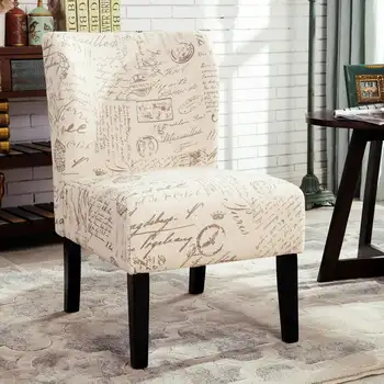 Мебель Roundhill из ткани с принтом Capa, современный акцентный стул без подлокотников, цветок пустыни