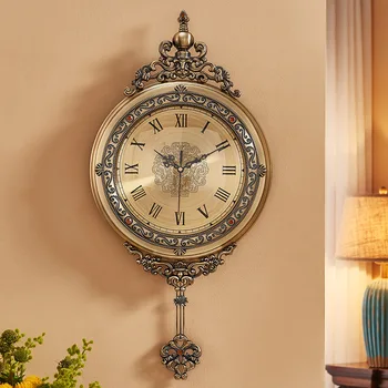 Металлические европейские часы, настенные часы, гостиная, дом, мода, индивидуальность, креативные простые карманные часы в стиле ретро в скандинавском стиле в Северной Америке