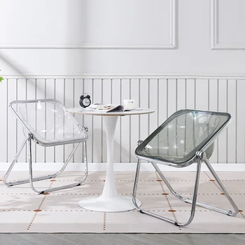 Металлический складной обеденный стул Современные скандинавские дизайнерские обеденные стулья Обеденные стулья для конференций Товары для дома для гостей