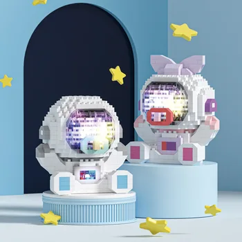 Микро-строительные блоки для маленьких космонавтов, Милая соска-космонавт, модель для сборки своими руками, Мини-фигурки из кирпича, Игрушки для детей в подарок